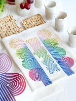 סט כיסוי למצה ולאפיקומן- בהשראת אופ ארט צבעוני