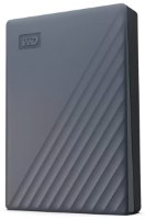 כונן קשיח חיצוני Western Digital My Passport 2TB USB-C – אפור כהה בעל טקסטורת פסים אלכסוניים