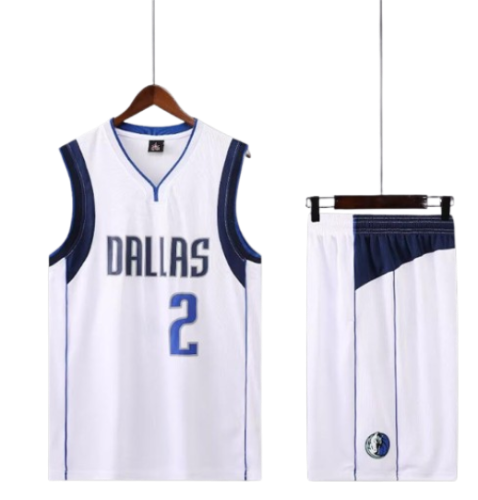 סט כדורסל רשמי - Dallas Mavericks לבן (גופיה + מכנס)