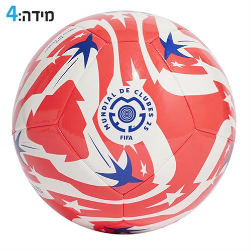 $$כדורגל אדידס מונדיאל למועדונים אדום לבן מידה 4