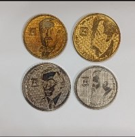 4 מטבעות ישראל עם דיוקן- דוד בן גוריון, הרצל, ז'בוטינסקי, רוטשילד