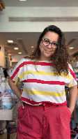 טי פסים צהוב אדום