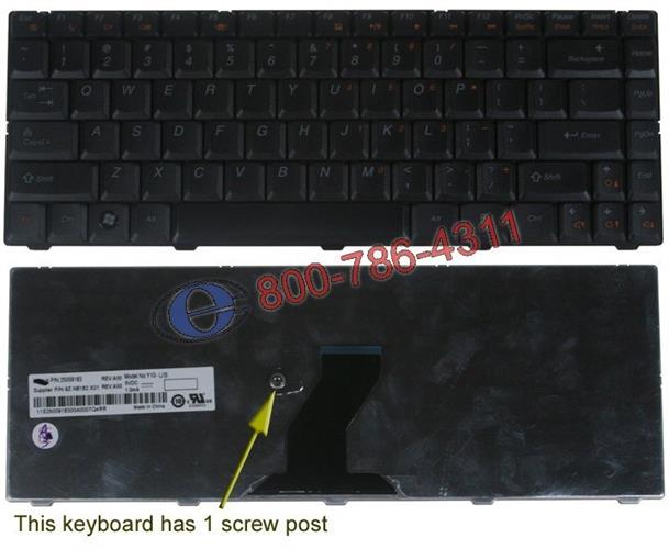 מקלדת למחשב נייד לנובו IBM Lenovo IdeaPad B450 Laptop Keyboard - 25009183 / 9Z.N8182.X01 / Y10-US