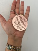 20 מחזיקי מפתחות- אליפסה- ברכת הדרך/מזמור לתודה+חריטה אישית (ניתן להגדיל כמות)