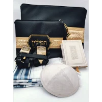 סט טלית תפילין בהמה דקה כשר כיסויים דמויי עור