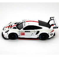 דגם מכונית בוראגו פורשה מירוצים לבנה Bburago Porsche 911 RSR GT 1/24