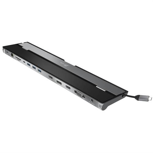 תחנת עגינה j5create USB-C לשלושה מסכים עם מתאם PD 100W