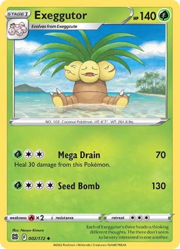 קלף בודד single פוקימון - exeggutor - Brilliant Stars - 002/172