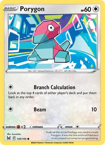 קלף בודד single פוקימון - porygon - Lost Origin - 140/196