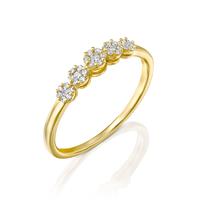 טבעת היהלום שבכתר משובצת יהלומים בזהב לבן או צהוב 14 קראט