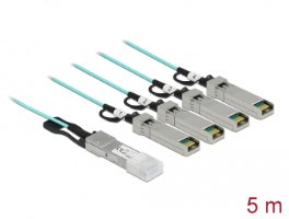 כבל אופטי אקטיבי Delock Active Optical Cable QSFP+ to 4 x SFP + 5 m
