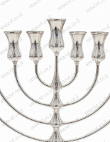 חנוכיה מכסף טהור - שניר חלק  49 ס"מ
