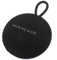 רמקול נייד Miracase MBTS806 – USB מכשיר עגול שחור עם כיתוב Miracase ולולאת נשיאה