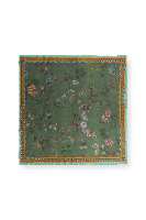 צעיף 100% משי ירוק BODHI FLOWER מידות 53X53 ס"מ