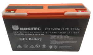 מצבר ג'ל פריקה עמוקה 12 וולט 32 אמפר/שעה RC12-32G (12V, 32Ah) Rostec