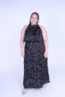 שמלת קולר נקודות שחור