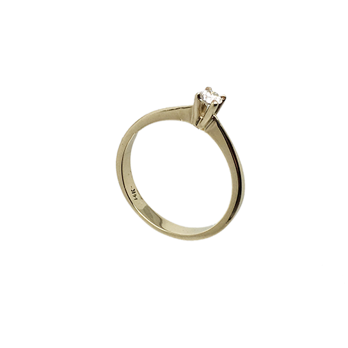 טבעת אירוסין זהב צהוב 14K יהלום מרכזי OP09160084908