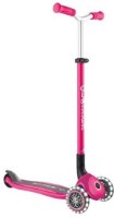 קורקינט 3 גלגלים עם אורות צבע ורוד Globber Master Lights – קורקינט ורוד עם ידיות ורודות ושני גלגלים קדמיים מוארים
