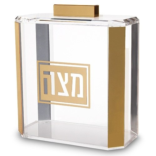 כלי למצה מאקריליק מהודר זהב 22x26 ס"מ