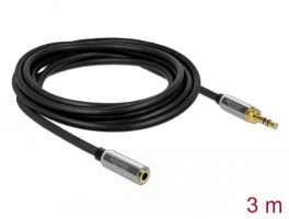 מאריך אודיו Delock Extension Stereo Jack Cable 3.5 mm 3 pin with screw adapter 6.35 mm 3 m
