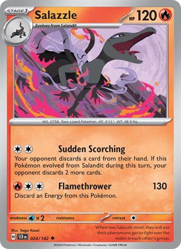 קלף בודד single פוקימון - salazzle - Stellar Crown - 024/142