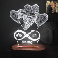 מנורה עם תמונה לבבות