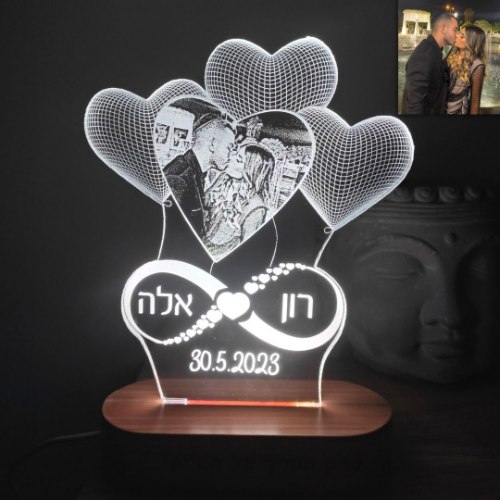 מנורה עם תמונה סגנון לבבות