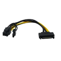 כבל מתאם לכרטיס מסך 15pin Sata Male To 8pin (6+2) Pci-e