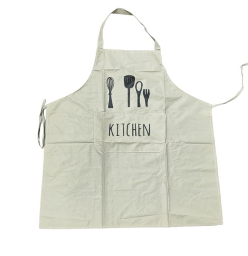 סינר למטבח צבע קרם כיתוב KITCHEN