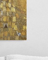 תמונת זכוכית מחוסמת של "האישה בזהב" דיוקנה הראשון של אדלה בלוך-באואר מאת האמן הקלאסי גוסטב קלימט