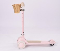 קורקינט וינטג עם סלסלת קש בצבע ורוד 28810P מסדרת Retro line