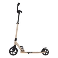 קורקינט מתקפל צבע חול Globber Flow Rider – נראה במבט צדדי בצבע חול עם גלגלים וכידון שחורים