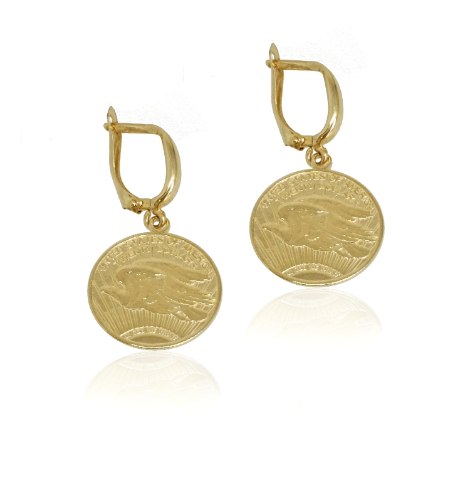 עגילי מטבע - עגילי מטבעות זהב - לאישה