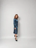שמלת ניצן קטיפה כחולה