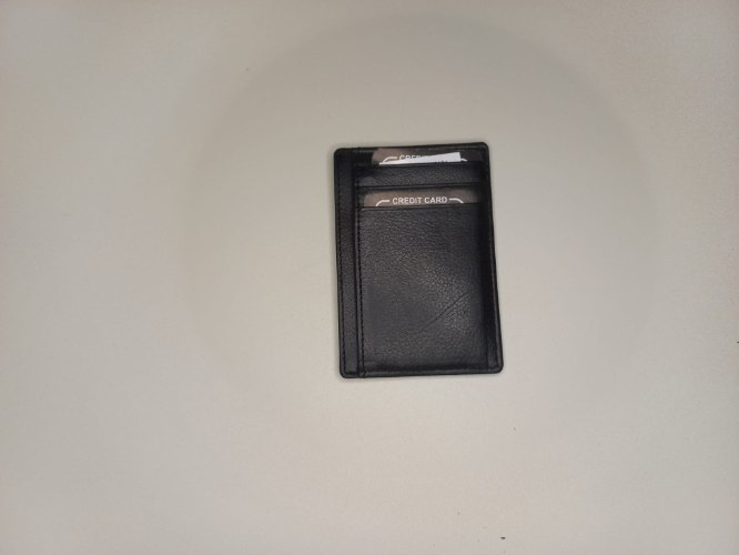 נושא כרטיסי אשראי מעור אמיתי בצבע שחור