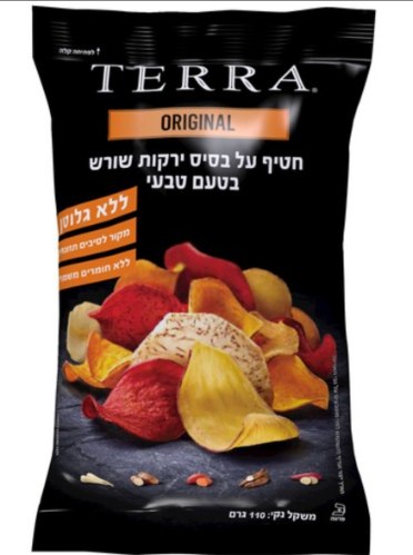 חטיף צ'יפס ירקות שורש בטעם טבעי Terra