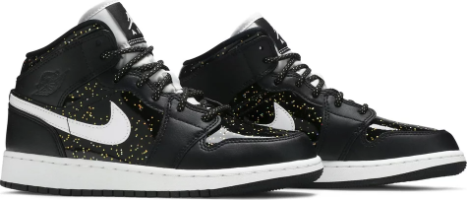 Air Jordan 1 Mid SE GS Black Glitter