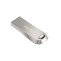 זיכרון נייד SanDisk Ultra Luxe USB 3.1 512GB – מציג פריט בודד בצבע כסף עם לוגו SanDisk בולט על רקע לבן