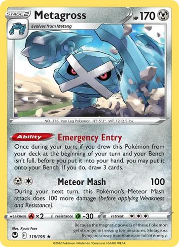 קלף בודד single פוקימון - metalossa - Silver Tempest - 119/195