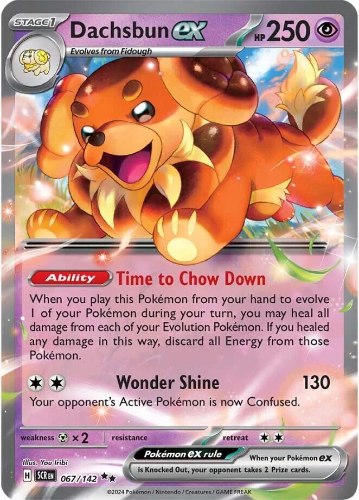 קלף פוקימון בודד single - DACHSBUN EX – STELLAR CROWN – 067/142