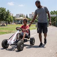 מכונית באגי קארטינג פדלים לילדים בצבע לבן CARTIN1 מבית קפיץ קפוץ