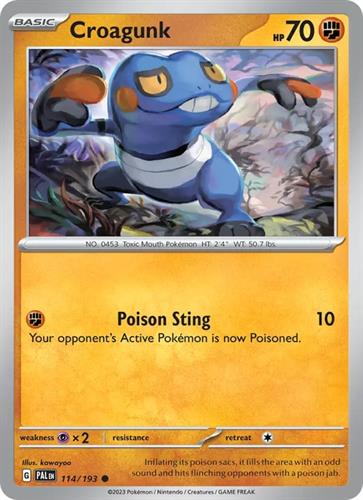 קלף בודד single פוקימון - croagunk - Paldea Evolved - 114/193