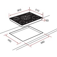 כיריים קרמיות ללא מסגרת דגם TR 951 תקה Teka