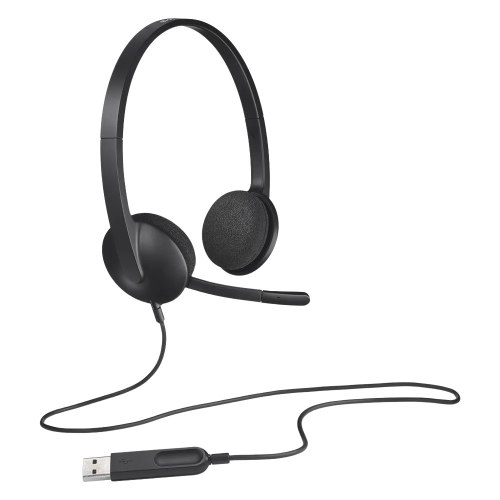 אוזניות מחשב Logitech H340 עם שמע סטריאו דיגיטלי וחיבור USB