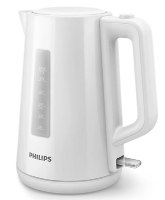 קומקום חשמלי נשלף 1.7 ליטר Philips HD9318/00 – קומקום לבן עם מד מים שקוף וכפתור הדלקה בתחתית חוטי