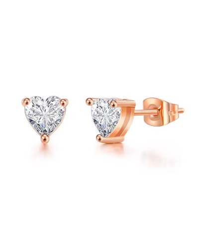 Solit Heart Earrings Rose Gold