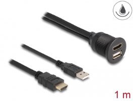 כבל מאריך Delock Extension Cable HDMI and USB 2.0  To HDMI and USB 2.0 1 m