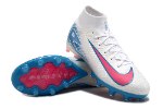 עם גרב - נעלי כדורגל Nike Air Zoom Mercurial Superfly IX Elite לבן כחול