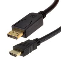 כבל מסך מסוכך DisplayPort זכר לחיבור HDMI זכר באורך 2 מטר