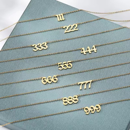 Angel number necklace -  קמע למזל טוב וזוהר רוחני